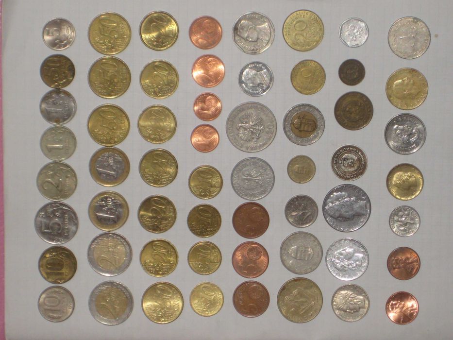 Монета набор 58шт Коллекция страны мира разных годов