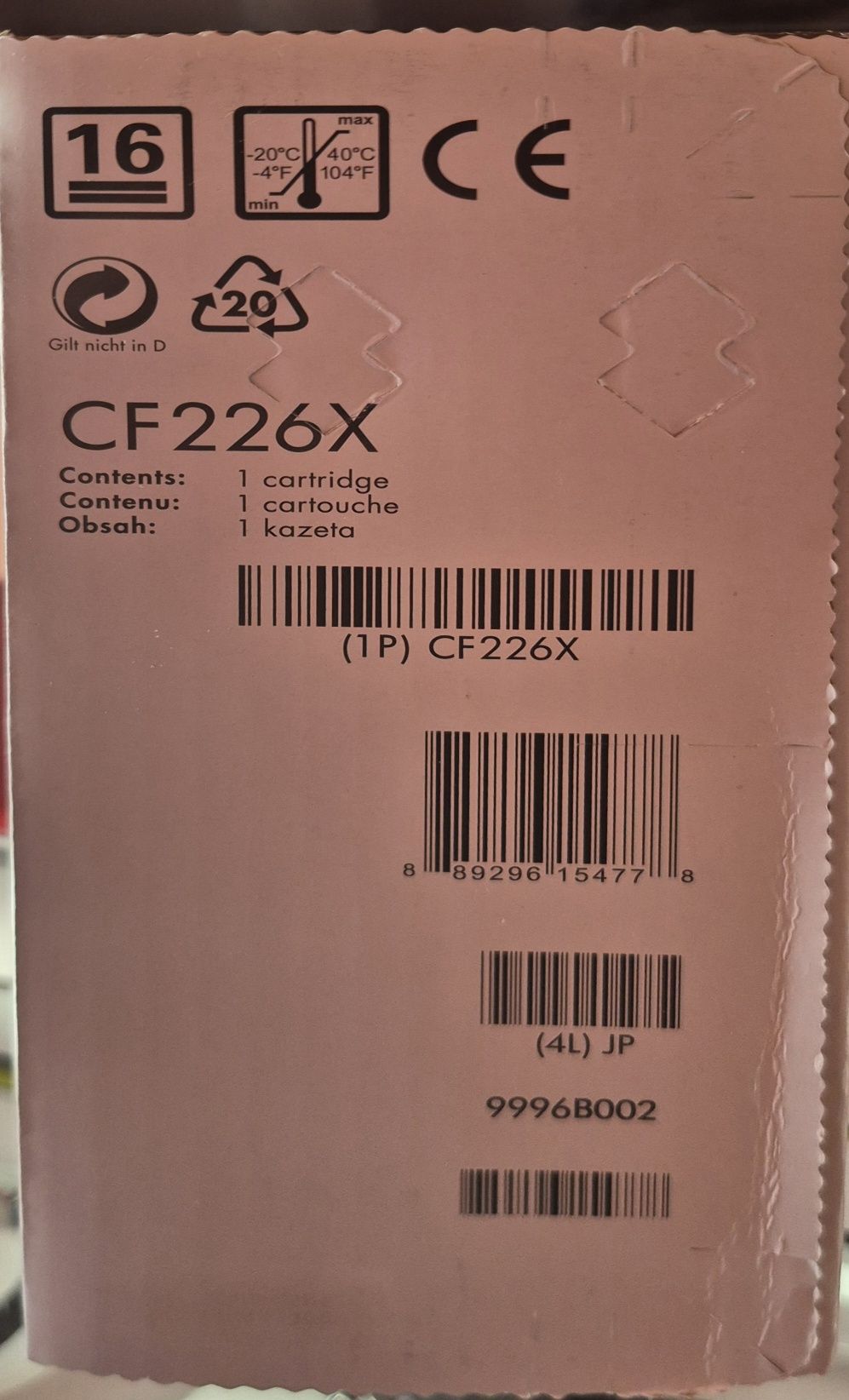 HP toner CF226X 26X