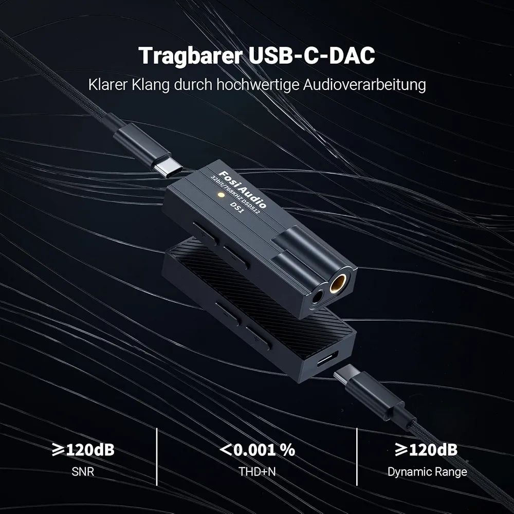 Fosi Audio DS1 przenośny wzmacniacz słuchawkowy DAC