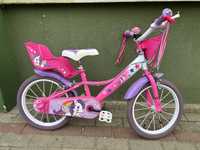 Rower dla dziewczynki 3-7 lat 16 cali licznik koszyki kółka boczne