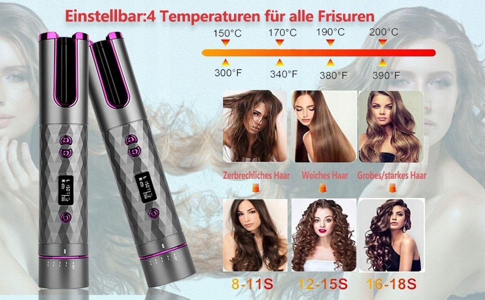 Lokówka BEAUTY Curly automatyczna bezprzewodowa Podróżna