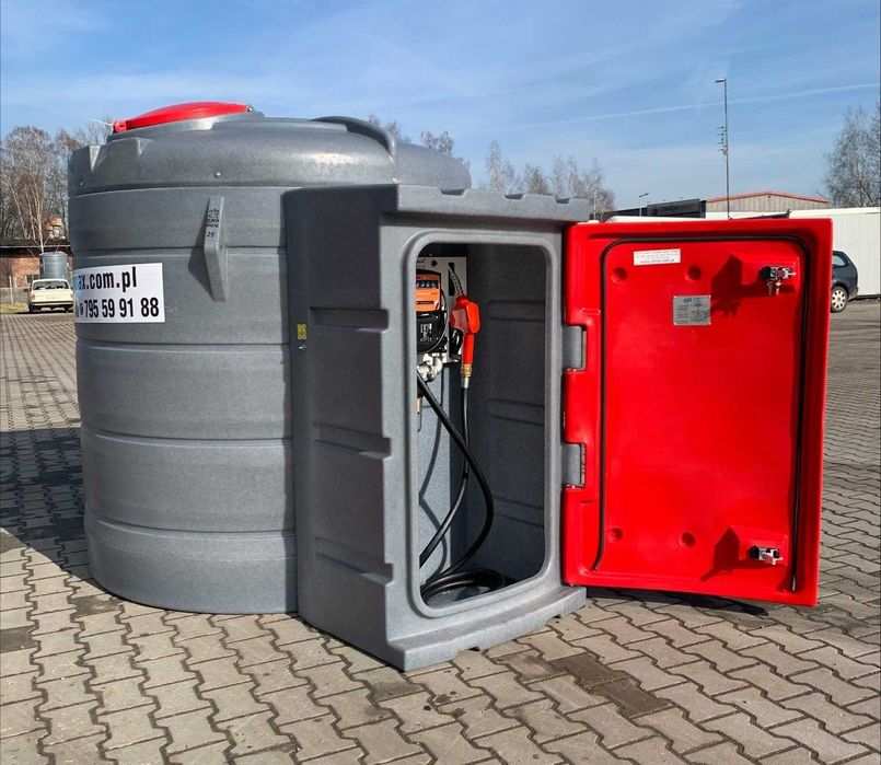 Dwupłaszczowy zbiornik na paliwo 2500l z dystrybutorem - diesel - AMAX