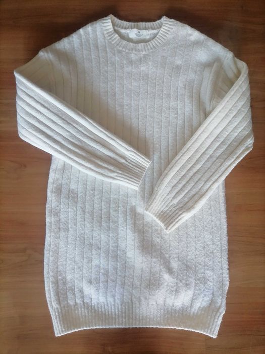 Sukienka dzianinowa H&M rozm 152 ecru