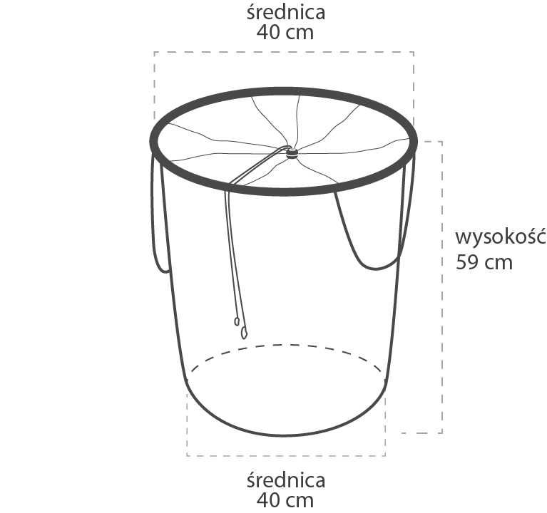 Duży czarny pojemnik, kosz na pranie, bieliznę 74l - Ikea Janja