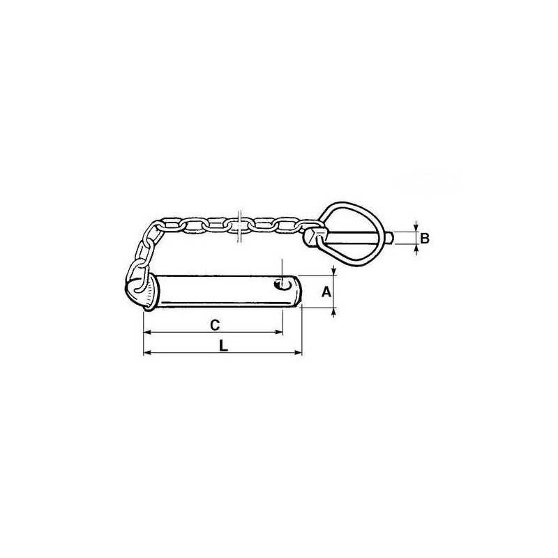 Sworzeń zaczepu z łańcuszkiem i zawleczką 25 x 125 mm