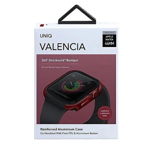 Etui UNIQ Valencia na Apple Watch 4 / 5 / 6 / SE 44mm - czerwony