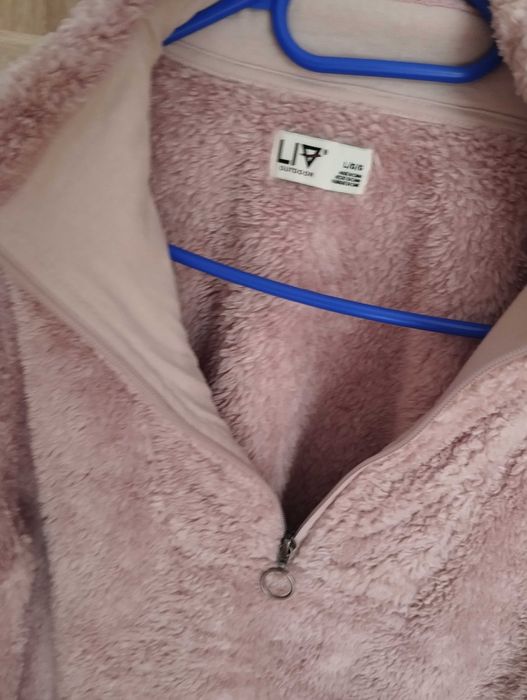 Różowa damska bluza miś L