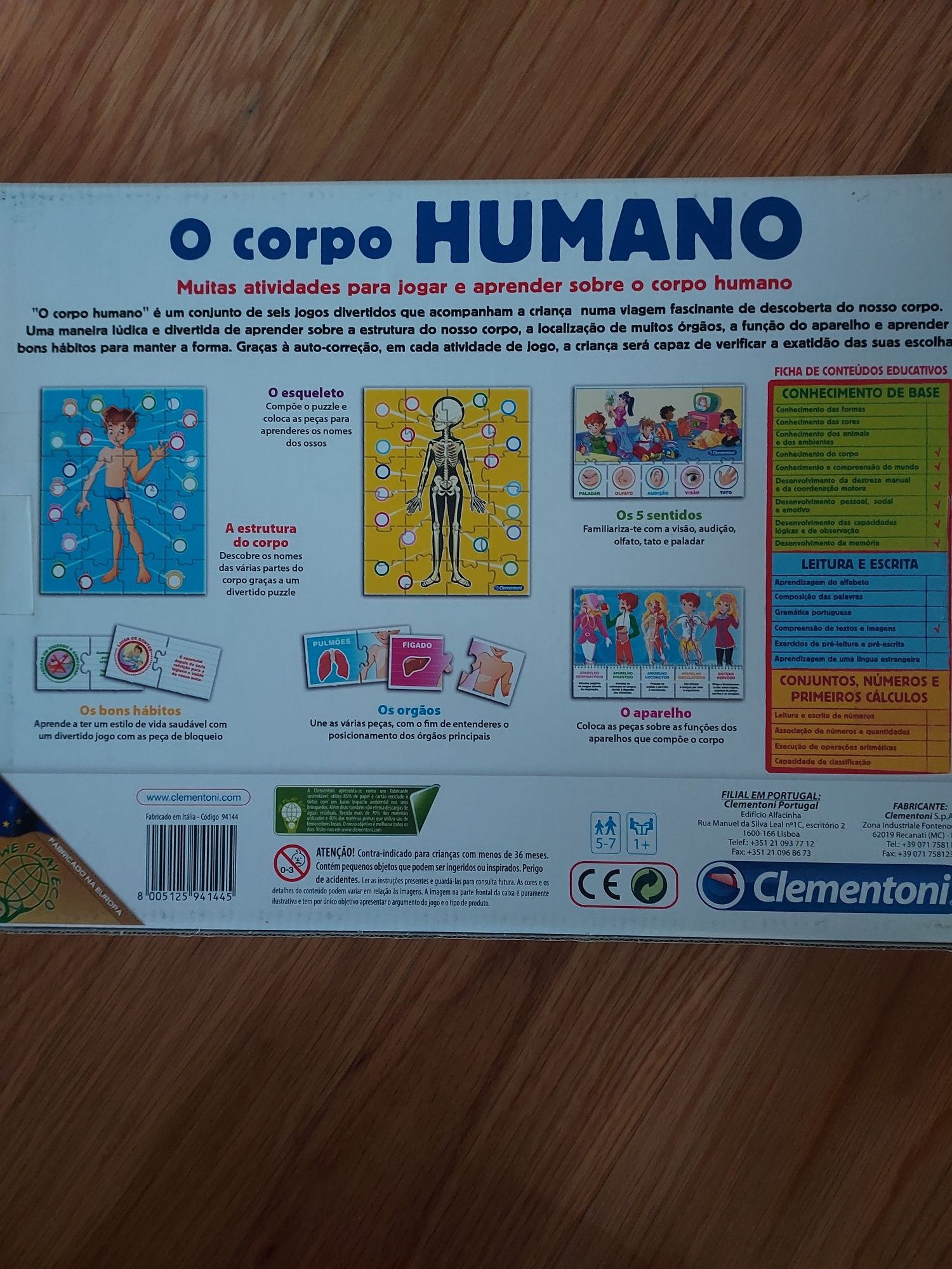 Puzzle do corpo humano e do esqueleto para montar