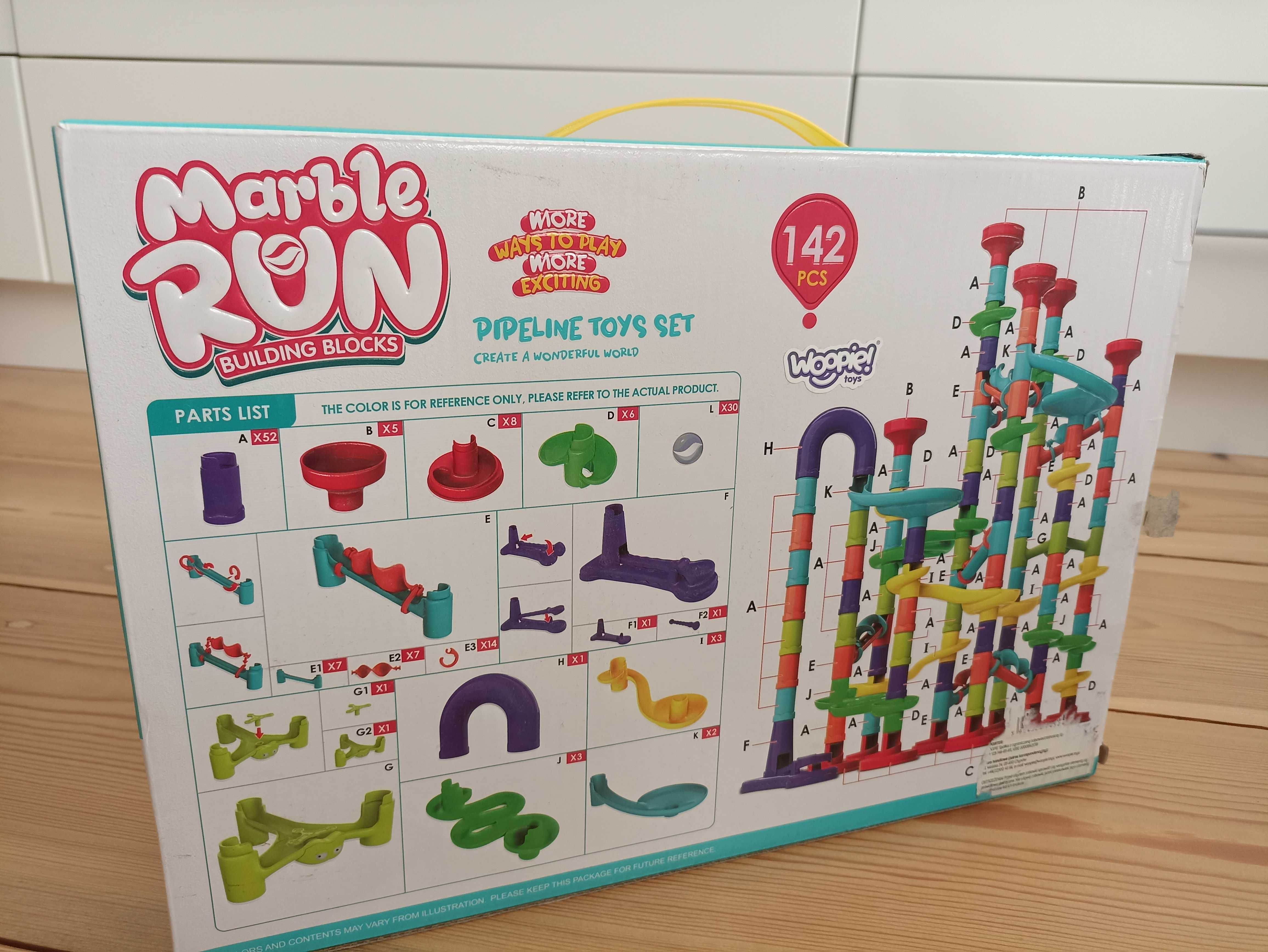 Tor kulkowy, kulodrom, spirala Marble Run, 142 elementy