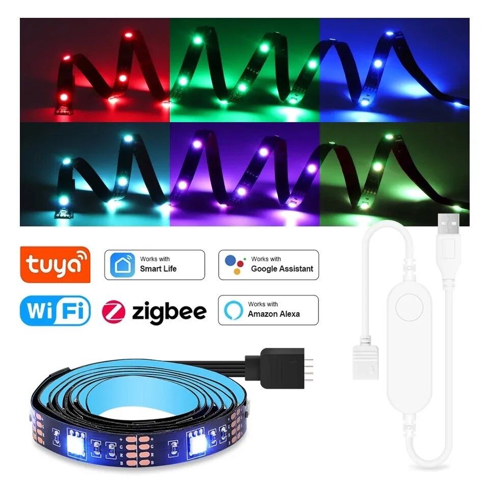 Розумна світодіодна USB RGB LED стрічка 5метр (ZigBee) Tuya Smart Life