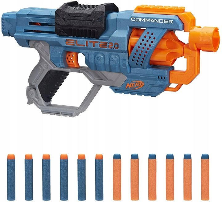 Pistolet Nerf Elite Commander Elektroniczna Tarcza Dodatkowe Strzałki