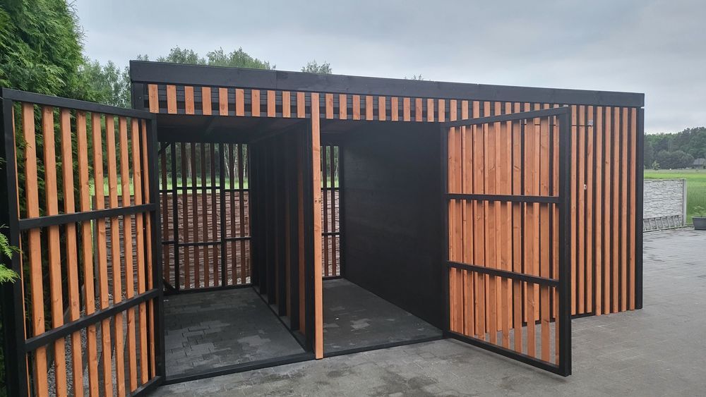 Nowoczesny Domek Narzędziowy z Drewutnią HERMES