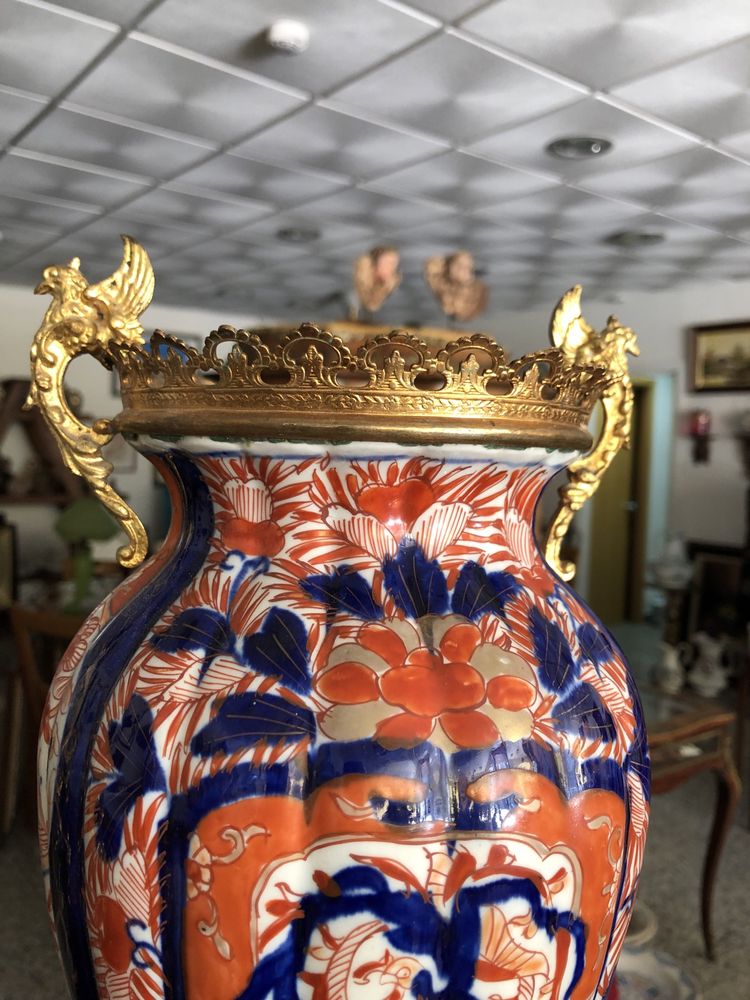 Jarra e cachepot Imari