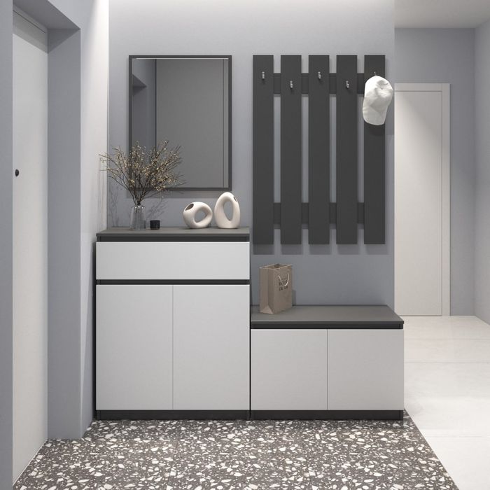 Комод, комод для взуття, вішалка для одягу, дзеркало, передпокій