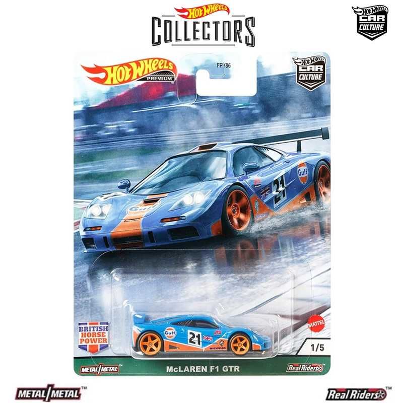 hot wheels premium mclaren F1 GTR w blistrze, british horse power