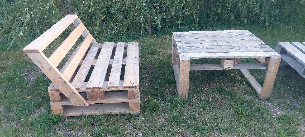Meble z palet wypoczynek ławka ława ogrodowa