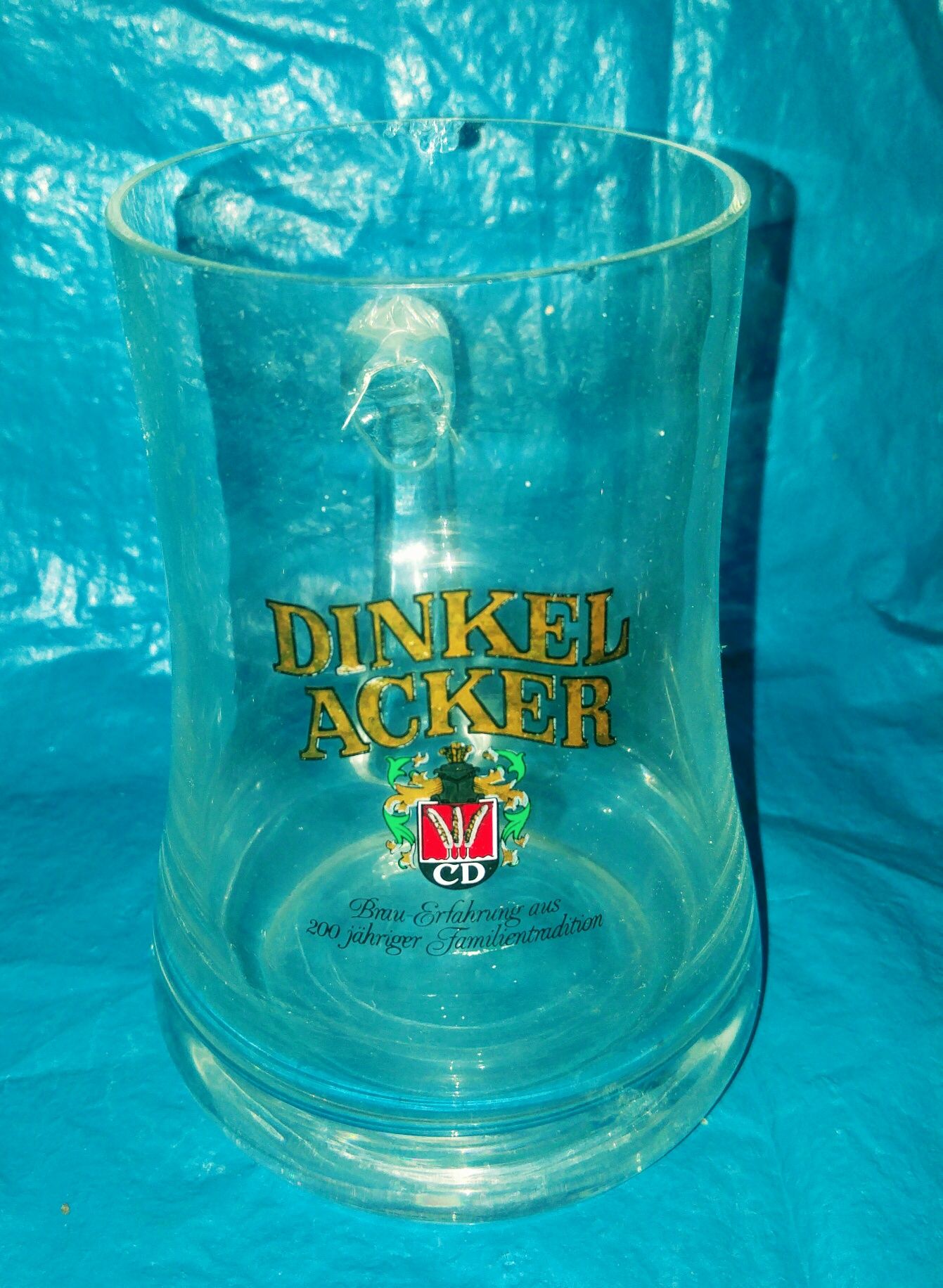 Kufel szklany Dinkel Acker, 2 Puchary Okocim i 1 Warki