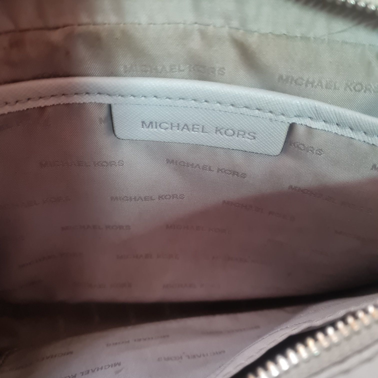 Michael Kors torebka listonoszka szara srebrny łańcuszek jet set należ
