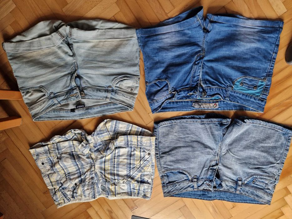 Zestaw 4 par spodenek szortów jeansowych dżinsowych rozmiar S/M