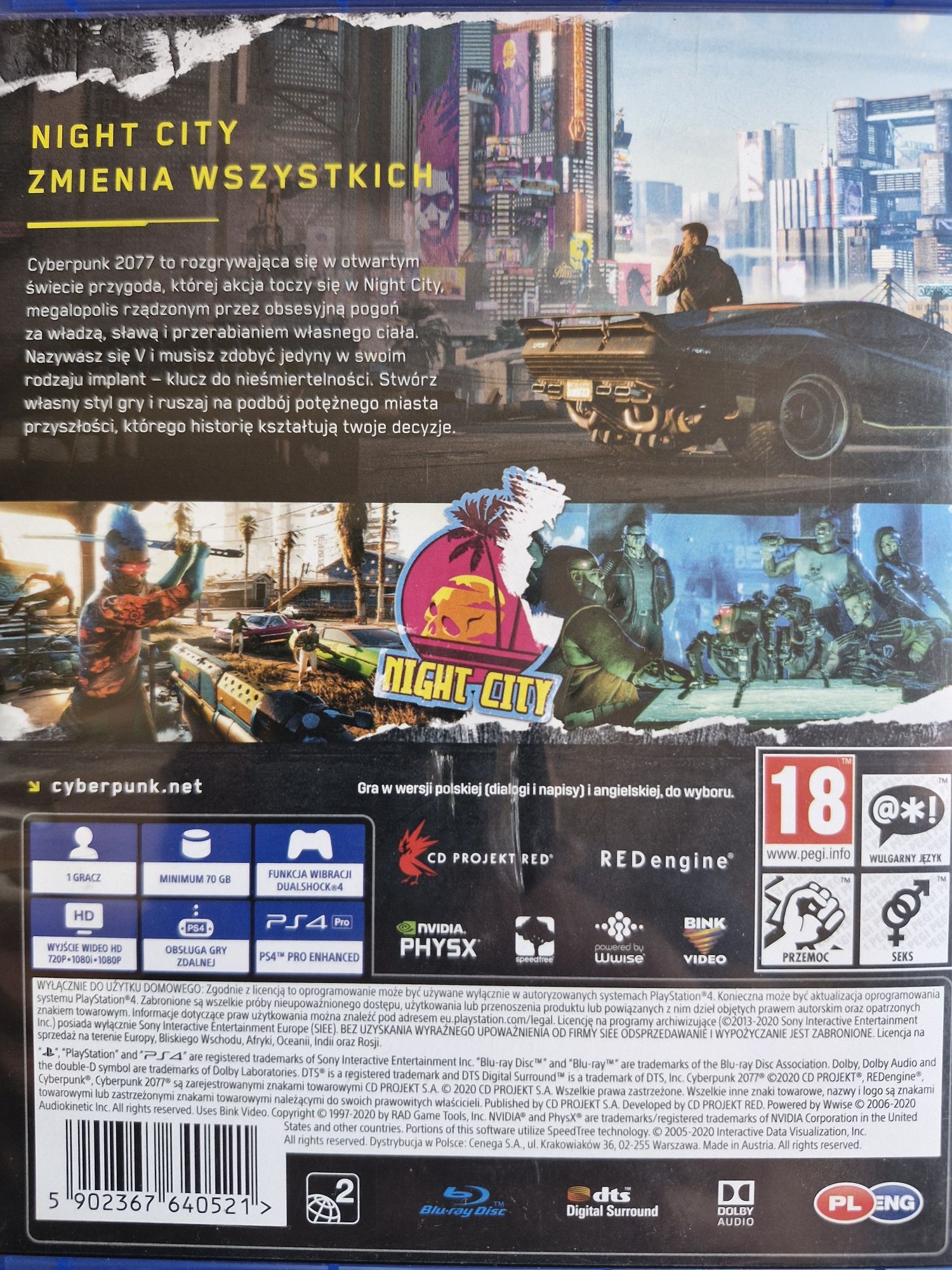 Cyberpunk 2077 gra na konsolę PS4