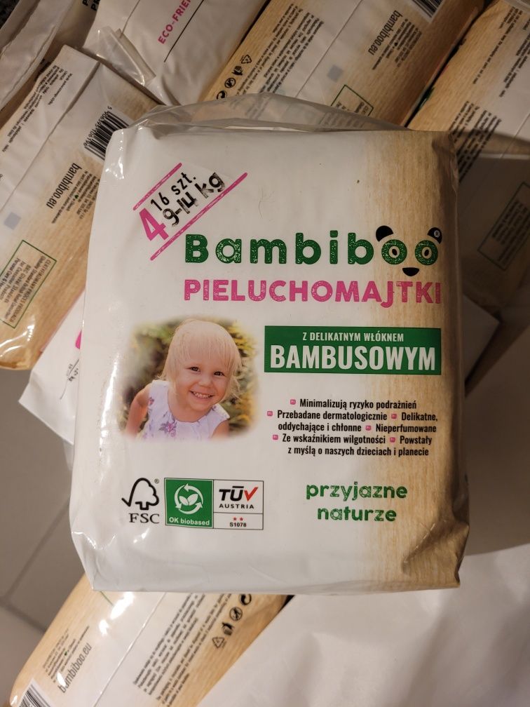 10 opakowań NOWE  Pieluchomajtki bambiboo r.4 /  9-14kg