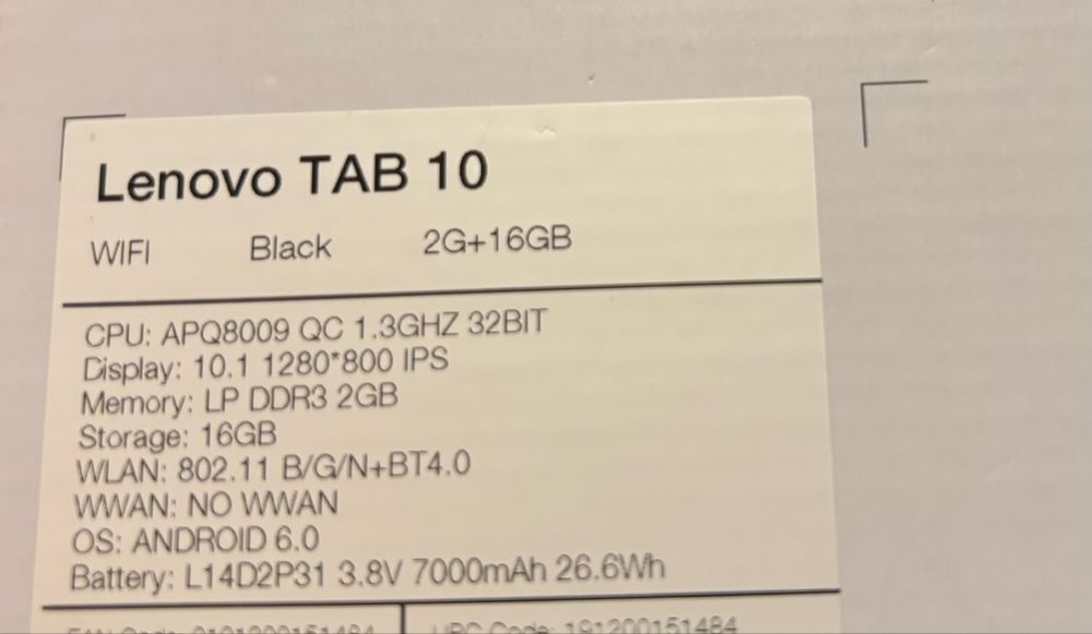 Планшет Lenovo Tab 10 TB-X103F 10” 2/16 Гб