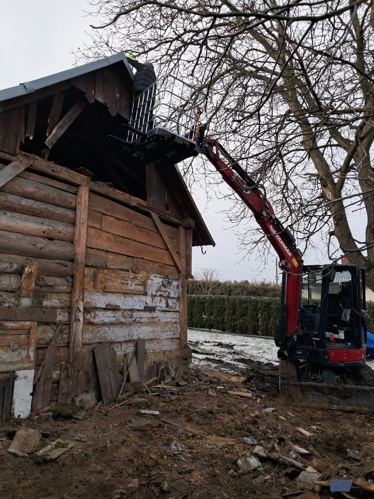 mini koparka minikoparka fundamenty przyłącza drenaże wyburzenia