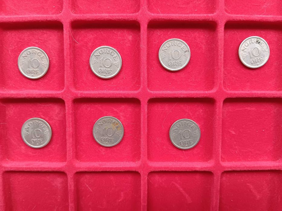 MOEDAS ANTIGAS – Noruega – 10 Øre – Rei Haakon VII