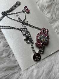 Nowy srebrny naszyjnik Swarovski Hello Kitty Mellody