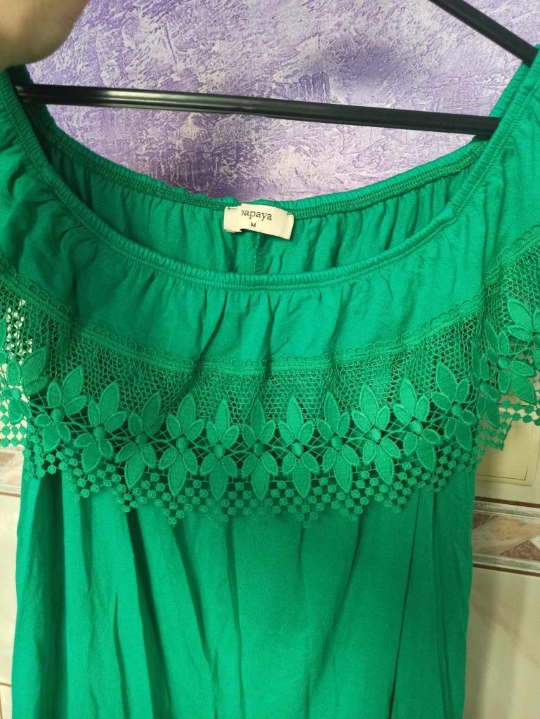Przepiękna zielona sukienka na lato sukienka M letnia sukienka zieleń