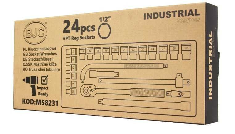 Набор головок з трещоткою 24 шт. 1/2 BJC 10-32MM Marpol M58231