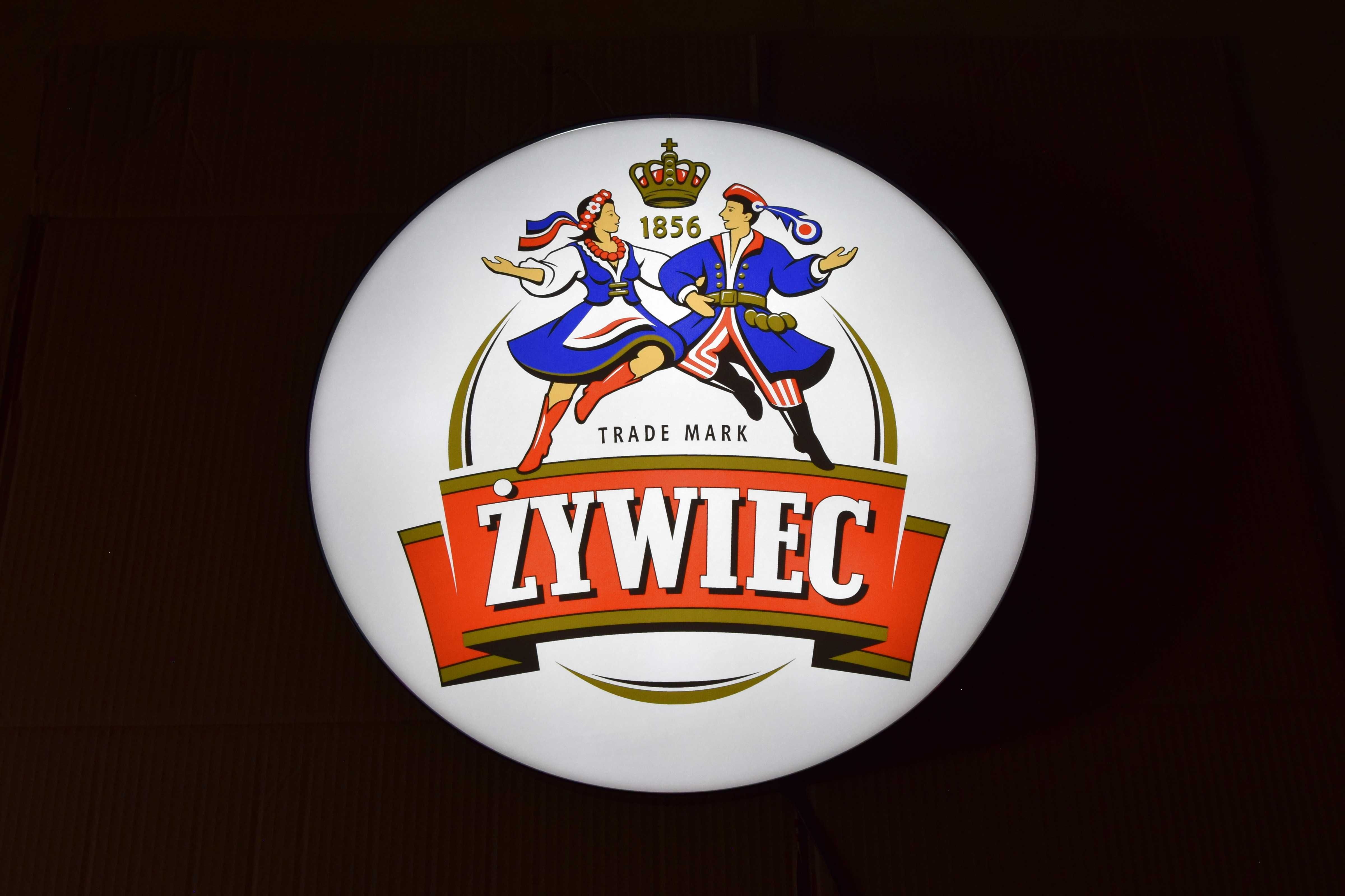 Reklama LED do baru ŻYWIEC, Podświetlane logo Żywca, Szyld, Baner 3D