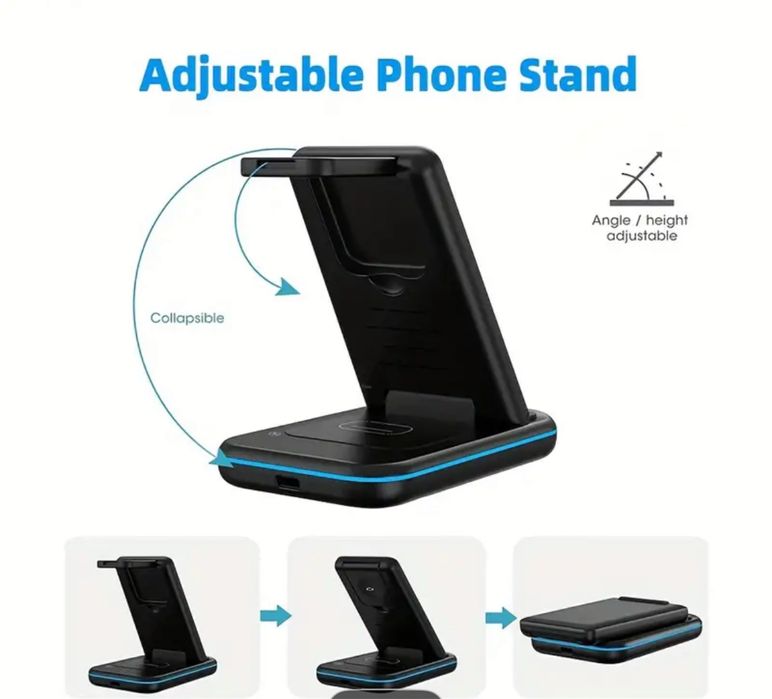 Ładowarka indukcyjna/bezprzewodowa 3w1