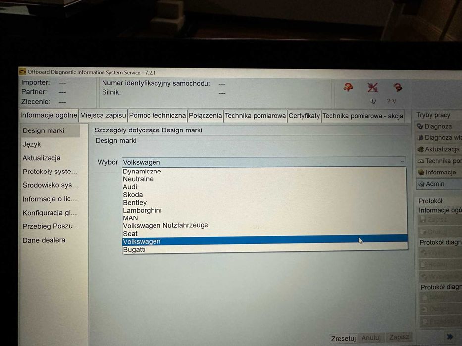 ODIS 7.2 Polska Wersja PEŁNA Grupa VAG VAS 5054A 6154A