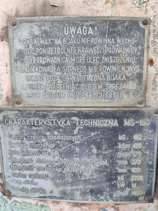 Młot Kowalski Sprężarkowy EFUK MŚ 160