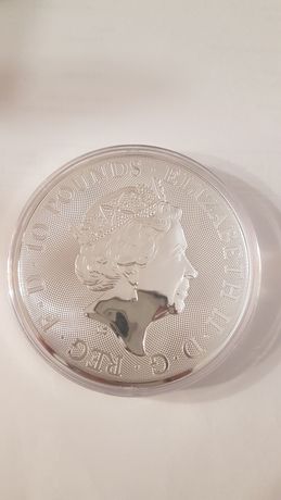 10 funtów Elżbieta II 2019 10 uncji srebra fine silver 999.9