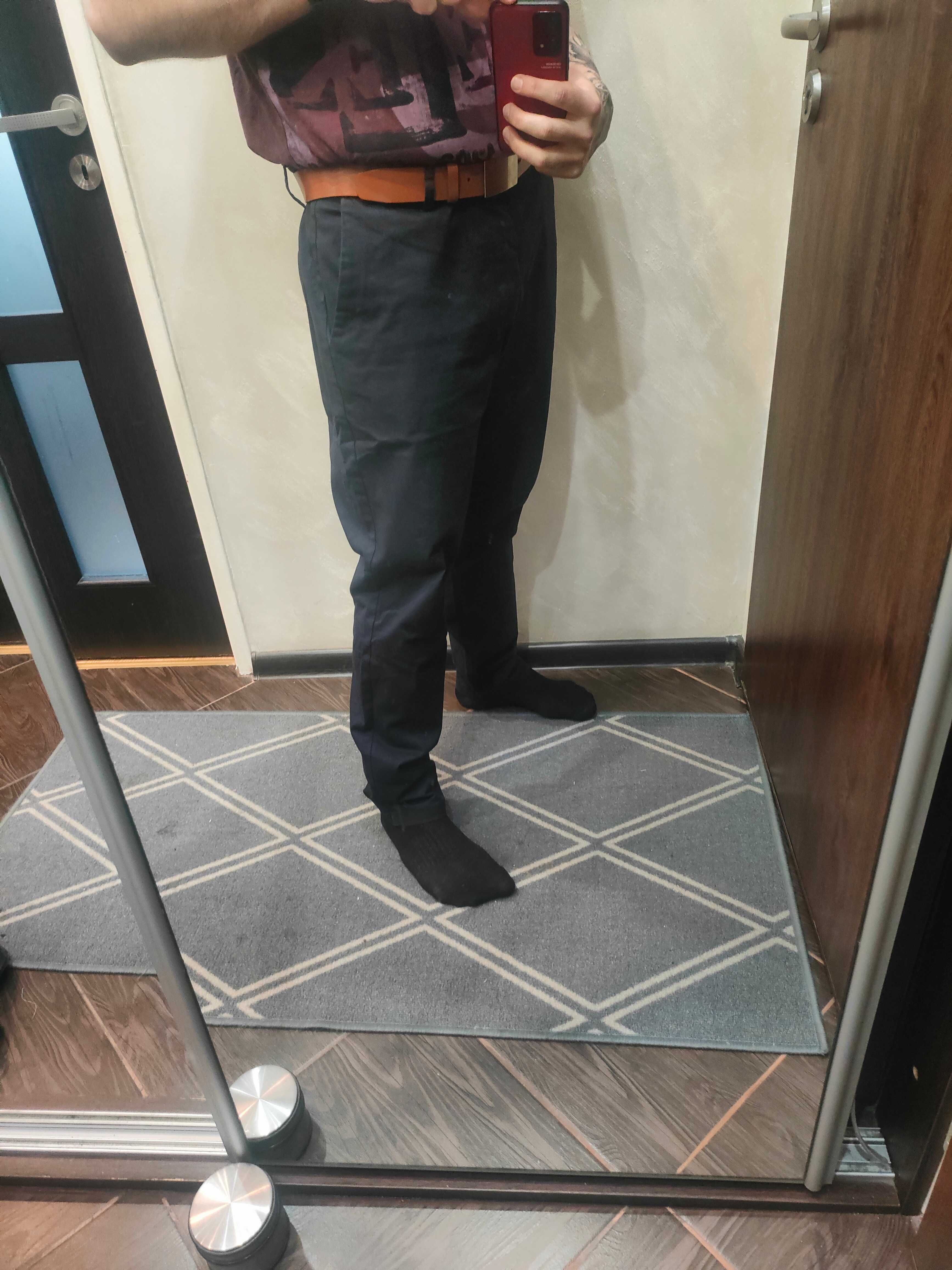 Spodnie chinosy granatowe slim fit szer. 51 cm 40W 32L