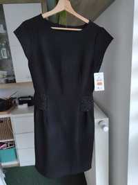 Nowa sukienka Reserved 36/S z baskinką, mała czarna elegancka