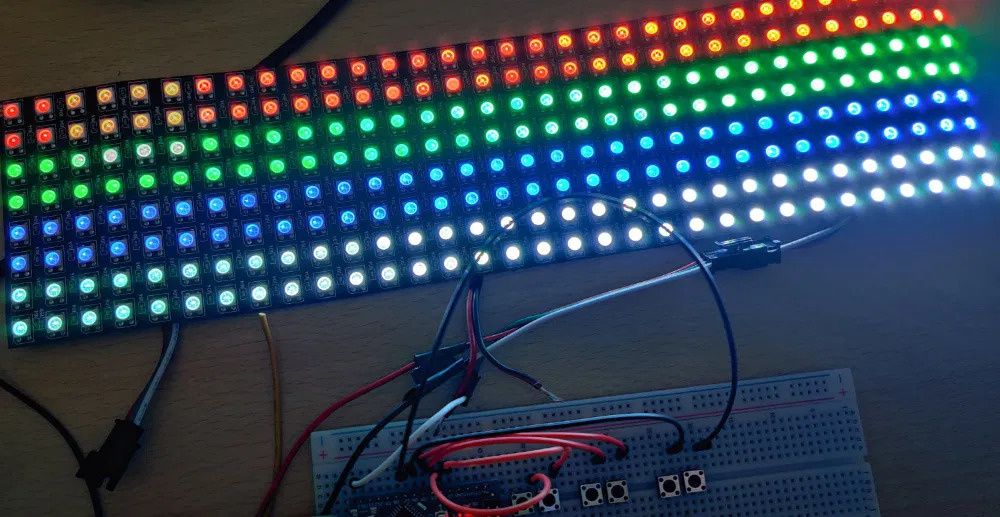 Elastyczna matryca LED 8x32 ARGB (adresowalne diody WS2812B)