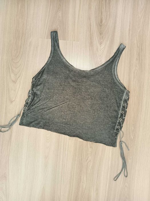 Nowy top bluzka damska szara na ramiączkach hippie boho etno aztec 42