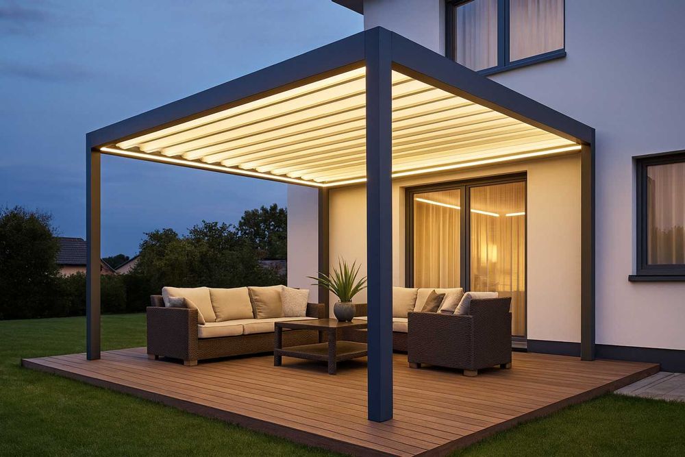 Pergola aluminiowa automatyczna z oświetleniem LED wymiar 3x4 17900 zł