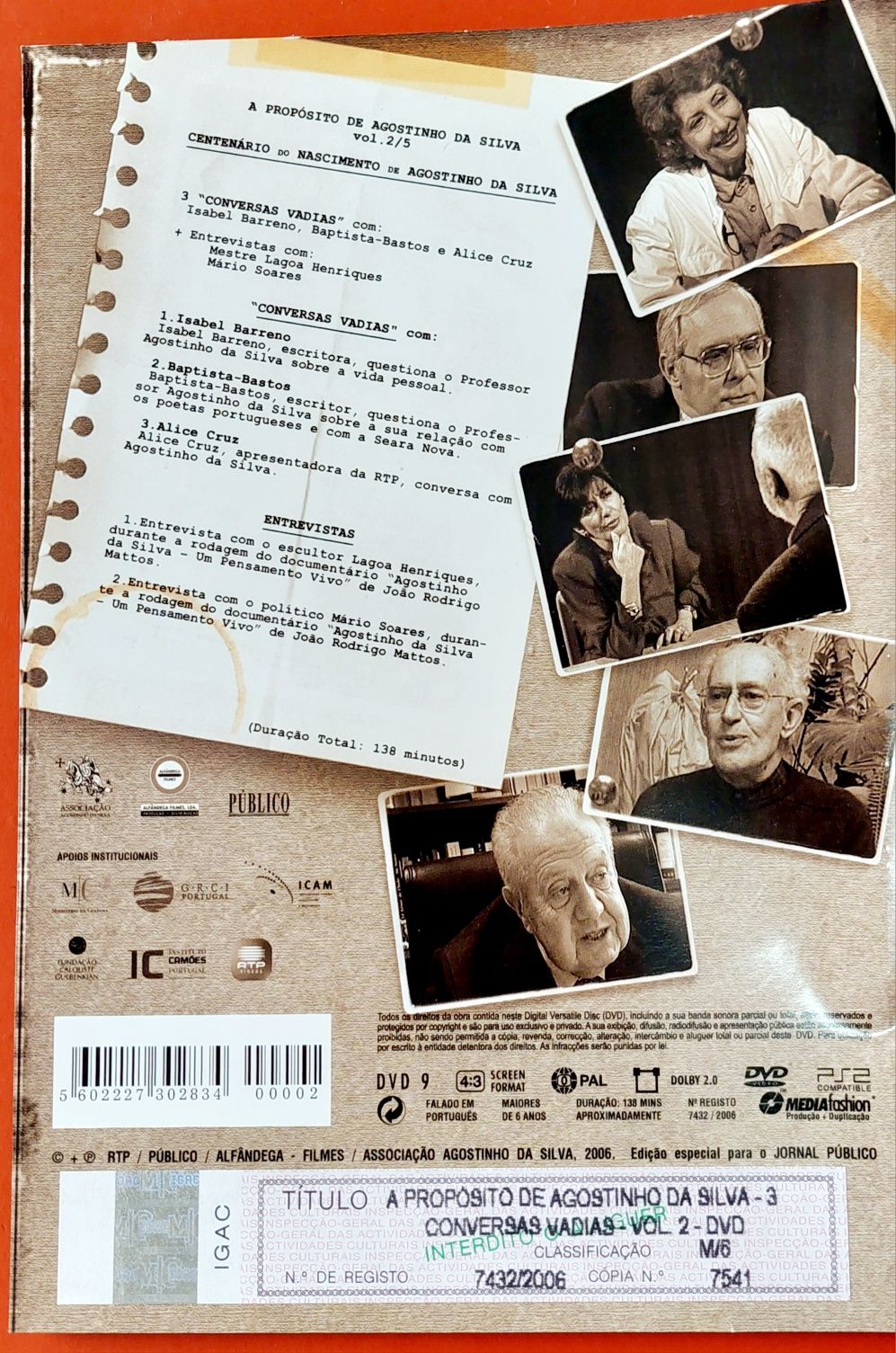 5 DVDs Agostinho da Silva
