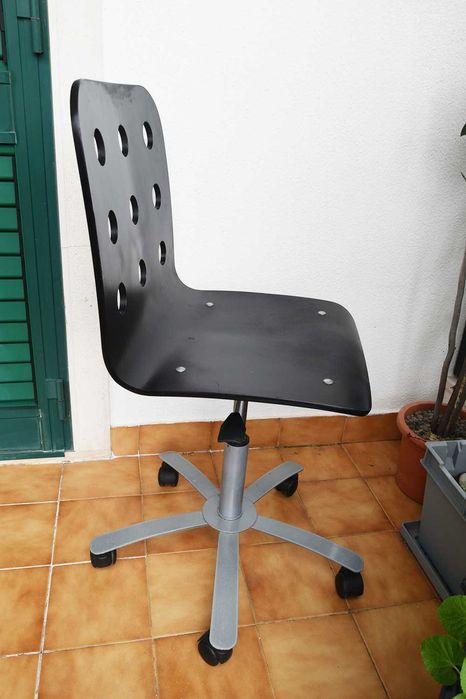 Cadeira Escritório Madeira Preta