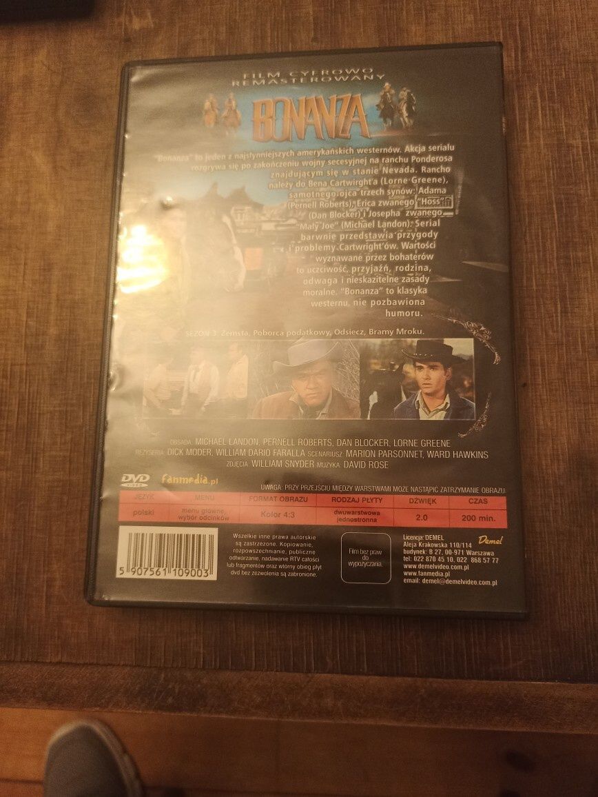 Serial: Bonanza, sezon 3, dvd