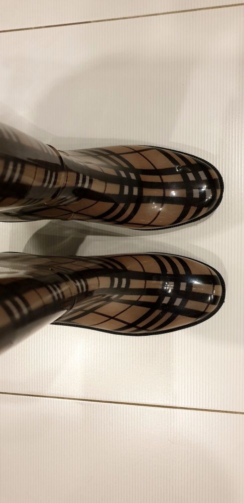 Kalosze w kratke Burberry 37 nowe