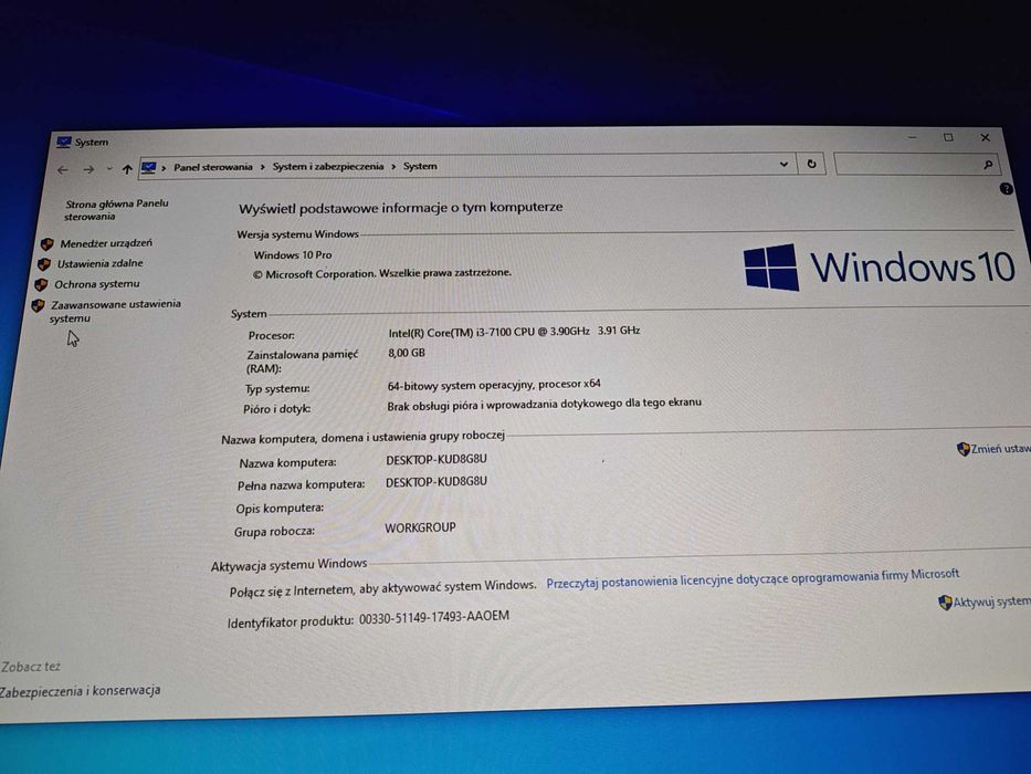 Komputer Lenovo M710s i3-7100, 8GB, 512gb SSD