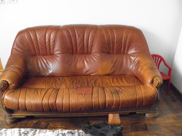 kanapa sofa skórzana 3 osobowa