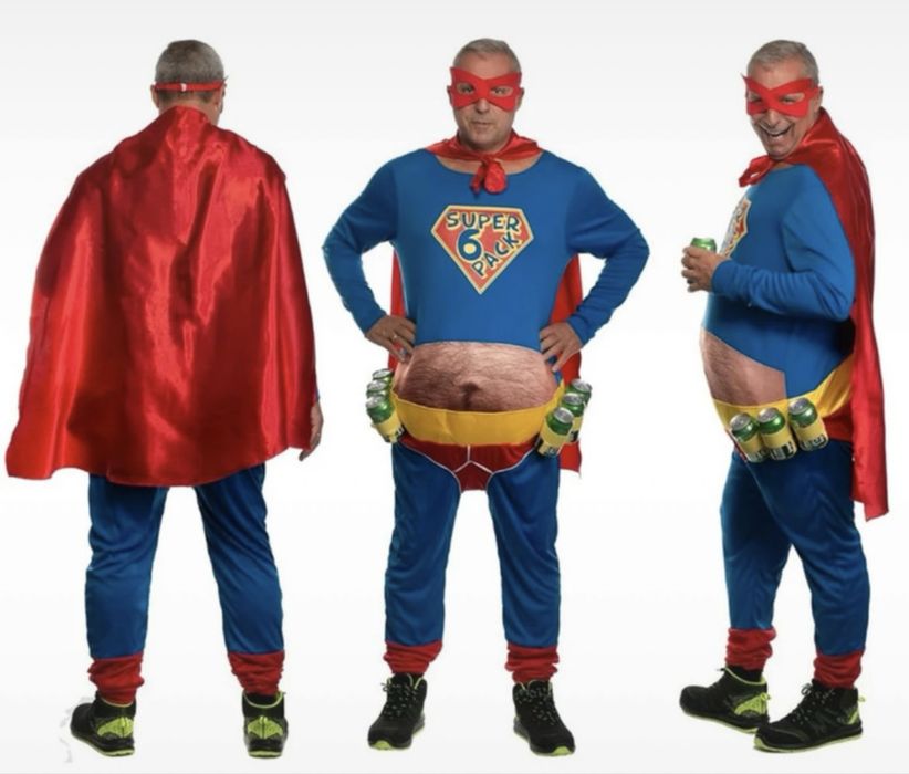 Kostium przebranie meskie roz.Uni Superbohater halloween