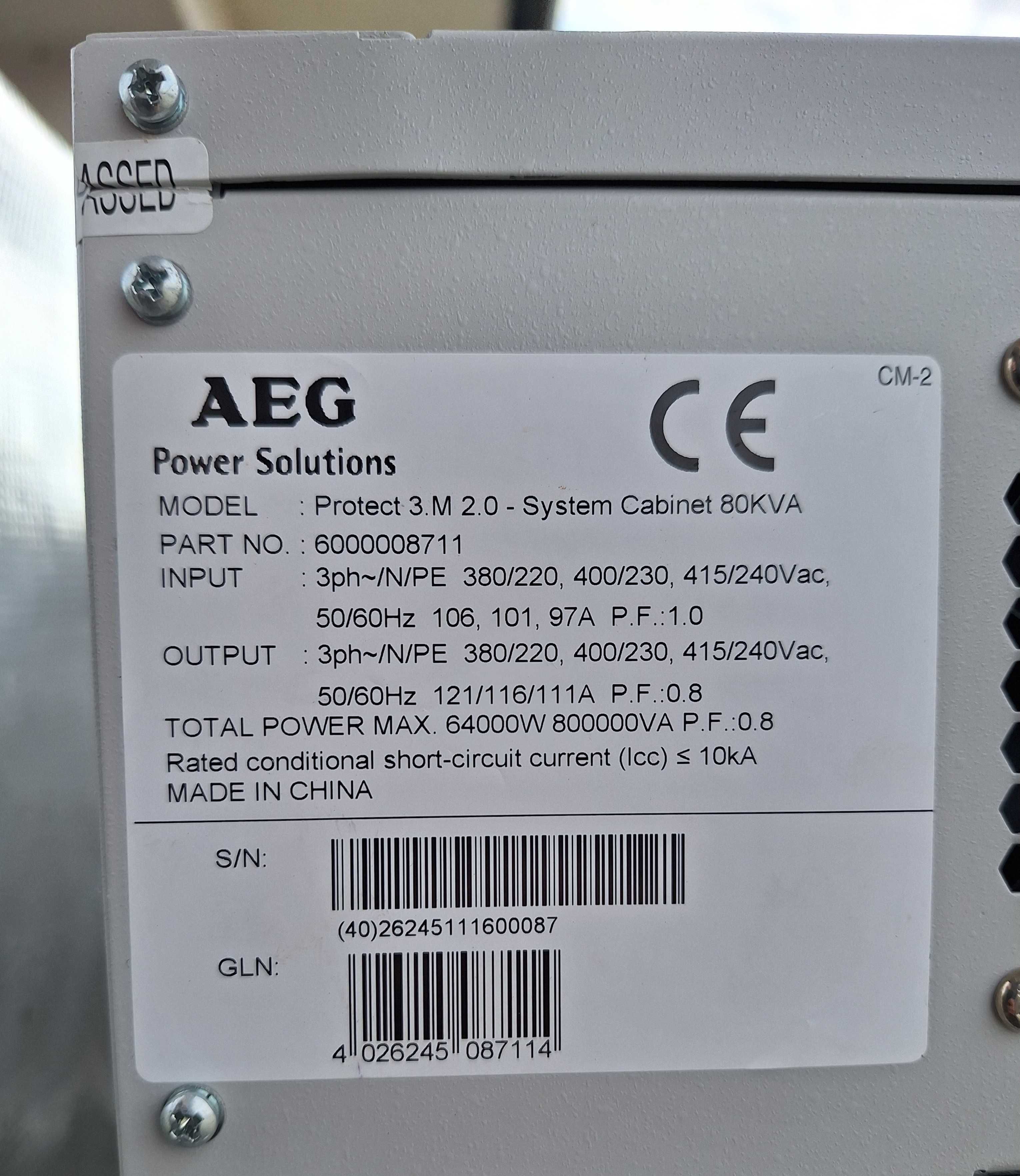 Zasilacz Awaryjny UPS AEG Protect 3.M 2.0 80KVA 3-fazowy Do Biura