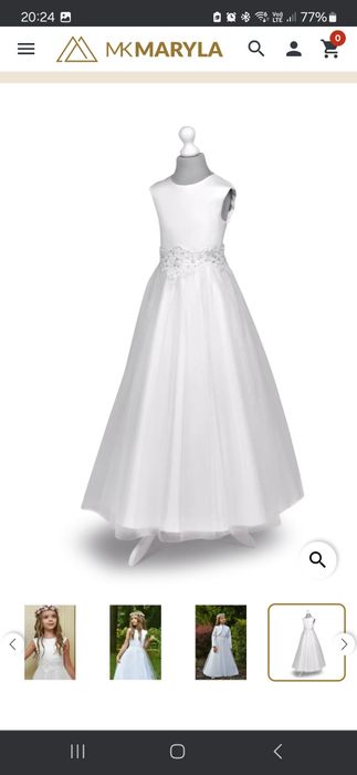 Sukienka komunijna wzrost 140-146 MK Maryla model Laura 140